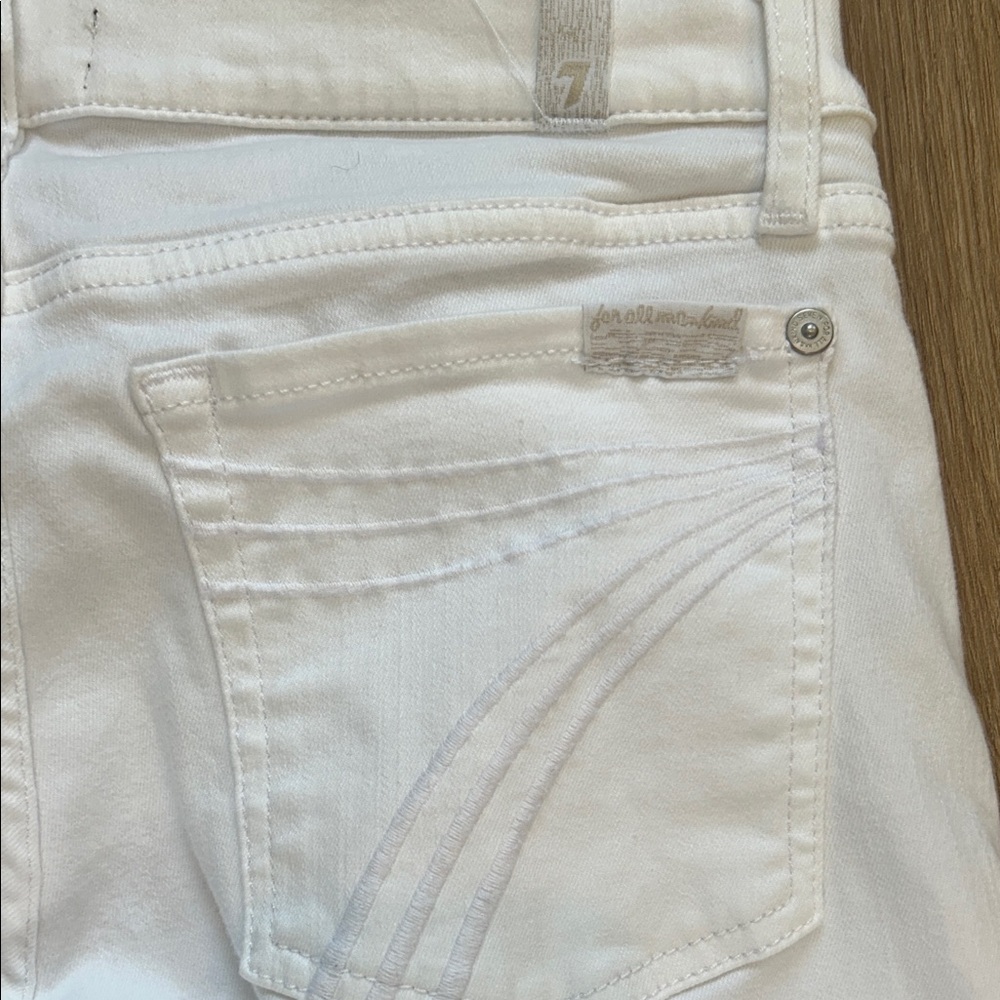 Women's White Flared Jeans - Picture 8 of 10